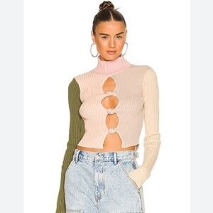 NWOT Guizio Rib Knit in Pink Cream